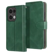 AVIZAR Ovitek za Oppo Reno 13 Wallet with Magnetic Tab, Temno zelena, (5000013793)