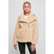 Womens Sherpa Biker Union Jacket Beige