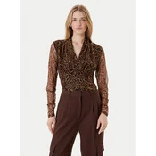 DKNY Bluza P53HVCMM Rjava Regular Fit