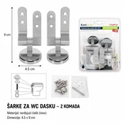 KMT Šarke za WC dasku, 4.5 x 9 cm