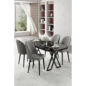 Hanah Home Trpezarijski set, 5 komada, Sivi