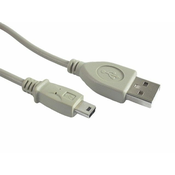 Mini USB 2.0 kabel CANON 5 pinski 1,8 m sivi