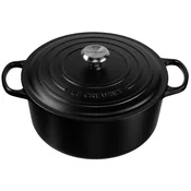 Casserole kozica SIGNATURE 28 cm, 6,7 l, SATIN BLACK, lito železo, Le Creuset