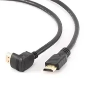 Gembird HDMI Visokohitrostni kabel, od 90° (M) do vodoravnega (M), 19-pinski pozlačeni konektorji, 1,8 m, črn, pakiranje v razsutem stanju