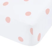 Bela/rožnata napenjalna flanelna rjuha 135x190 cm Polka Dot – Catherine Lansfield