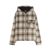 Bershka Prehodna jakna temno rjava/kaki/bela