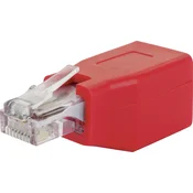 Schwaiger Schwaiger RJ45 omrežni adapter CAT 6 [1x RJ45 vtičnica - 1x RJ45 vtič] rdeča, (20430076)