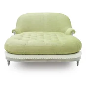 Casa Padrino Luxury Chaise Longue Light Green/White/Gray 140 x 185 x H. 91 cm - Living Room Recliner - Recamier - Living Room Furniture - Luxury Furniture - Luxury Collection