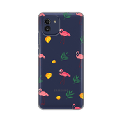 TELEMPIRE Silikonska maska za telefon Print Skin za Samsung A035G Galaxy A03 Flamingos providna