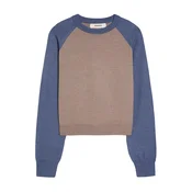 Bershka Pulover mornarska/svetlo rjava