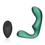 Ouch! Pointed Vibrating Prostate Massager with Remote Control Metallic Green