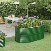 Povišena vrtna gredica od pocincanog celika 152x80x68 cm zelena