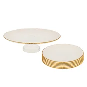 Hermia Set dezertnih tanjira, 7 komada, Zlatne boje