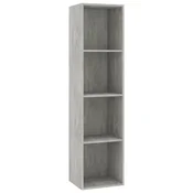 Vidaxl Knjižna/TV omara betonsko siva 36x30x143 cm iverna plošča