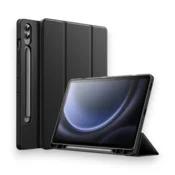 Infostyle Preklopna torbica Fold za tablični računalnik Samsung Galaxy Tab S9 Fe+ 12.4 Črna/Umetno usnje + TPU silikon