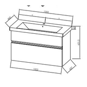 0U0 105 Omarica z umivalnikom (Temni Hrast) (EAN: 3838987507239)