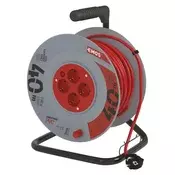 Kolutni podaljšek 40 m/4 vtičnice/oranžni/PVC/230 V/1,5 mm2