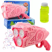 slomart LEAN TOYS Pipa za mehurčke z LED lučkami, roza