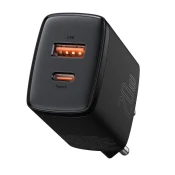 BASEUS BRZI ZIDNI PUNJAC OD 20 W USB-C USB-A PD QC 3.0 ZA TELEFON CRNI