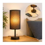 Brilagi - Stona lampa sa USB prikljuckom TABLON 1xE27/25W/230V crna