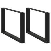 vidaXL Noge za klubsko mizico v obliki črke U, 2 kosa, črne, 60 x (42-43) cm, jeklo