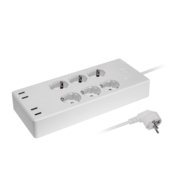 Transmedia Smart 6-way power strip with 4 USB charging ports (max. 5V 4A), TRN-NW11-L TRN-NW11-L