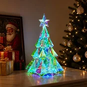 Vidaxl Prizmatično iridescentno LED božično drevo večbarvno