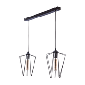 Jupiter 1643 - Luster na sajli SAO 2xE27/60W/230V crna/krom