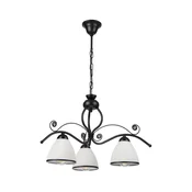 Luster na lancu RETRO 3xE27/60W/230V crna/bela