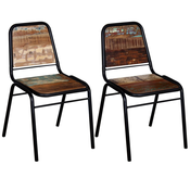 vidaXL Jedilni Stoli 2 kosa Masiven Predelani Les 44x59x89 cm