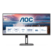 Monitor AOC U34V5C/BK 34/VA,21:9/3440x1440/100Hz/4ms GtG/HDMI,DP,USB/freesync/visina/VESA/zvucnici