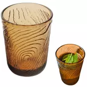 shumee KOZAREC ZA VODO, PITJA, SOK 250 ml, VZOREC LESENIH REZIN, RJAVA BARVA