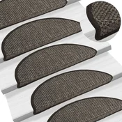 shumee Samolepilne preproge za stopnice sisal 15 kos 56x20 cm antracit