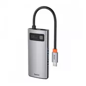 BASEUS Type-C HUB 4-u-1 aktivni, HDMI + 2 USB + Type-C priključak, sivi CAHUB-CY0G