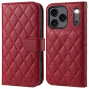 Infostyle OCASE preklopni ovitek z RFID zaščito za iPhone 17 Pro – diamantno temno rdeč