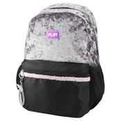 Play Školski ranac za devojcice Plush Pop fashion, 43x30x20cm, Sivo - crne