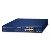 PLANET L3 4-Port 10/100/1000T Upravljano 2.5G Ethernet (100/1000/2500) Podrška za napajanje putem Etherneta (PoE) 1U Plavo