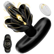 SuperLove Thrusting & Expanding & Vibrating Anal Plug with Remote Black