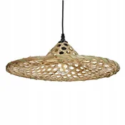 Stropna viseča svetilka Boho z bambusovim senčnikom, naravna, velika, 40 cm E27
