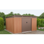 Vrtna kovinska hiška-uta-lopa 11,32 m2 - 3,4m x 3,3 m – RJAVA tudi na obroke pri nas!LEANPAY, 1STAVNO-NLB Buy&go