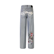 Ed Hardy Kavbojke NYC Skull modra