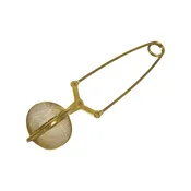 Gastro čajno cedilo v obliki klešč, zlato, 45 mm, dolžina: 170 mm, širina: 45 mm