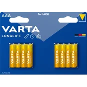VARTA AAA baterije VARTA Longlife, 16 kosov, (5000158926)