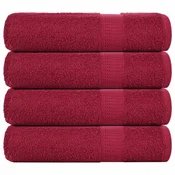 Vidaxl Brisače za tuširanje FROGN 4 kosi bordo 70x140 cm 360 g/m2
