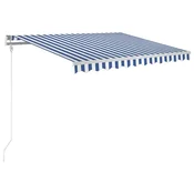 Vidaxl Avtomatsko zložljiva tenda 300x250 cm modra in bela