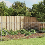 vidaXL Lančana ograda sa šiljastim držačima srebrna 1 x 10 m