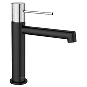 SOLARIS Washbasin Mixer Tap, black matt/chrome - Črna mat barva - Sapho - SOLARIS - 72 - Medeninasti - Vzvod - Krožni - 200 - 14