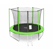 Legoni Fun trampolin, z zaščitno mrežo in lestvijo, 244 cm, zelen