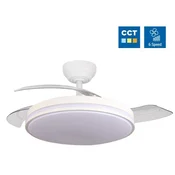 Optonica Stropni ventilator z LED svetilko 30W CCT bela barva