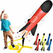 Igralna raketa za otroke - izstreli do več kot 100 metrov - 8 pisanih raket iz pene, izstrelišče - zabavna igrača za otroke na prostem - darila za rojstni dan, otroške igrače za dečke in deklice, stare 3 leta in več | ROCKETUP